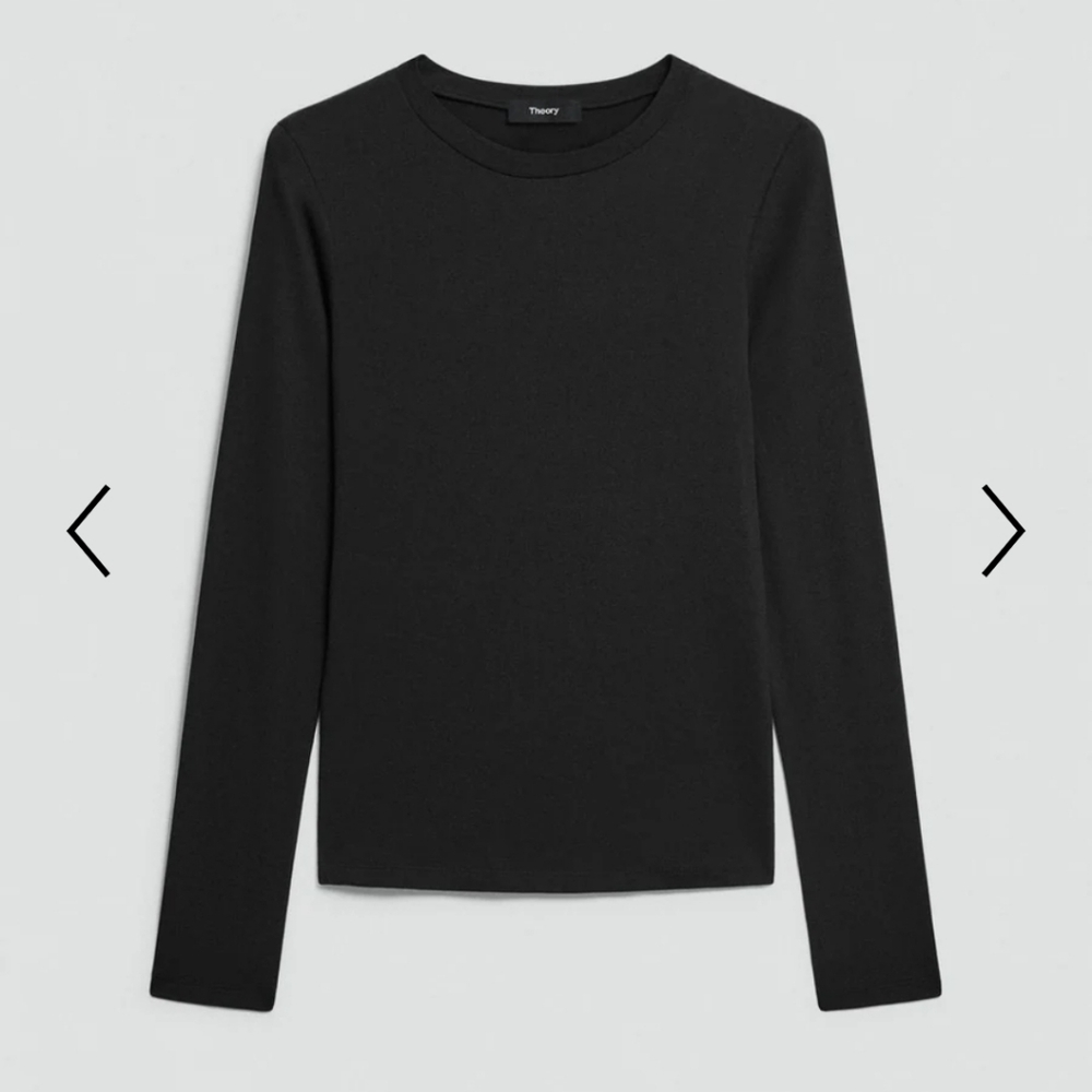 NWT THEORY Tiny Long-Sleeve Tee in 100% Organic Pima Cotton, small